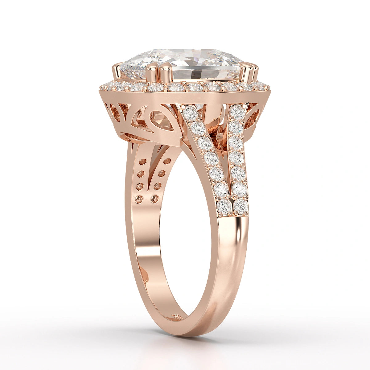 9.77 CT Cushion Cut Halo Lab Diamond Ring