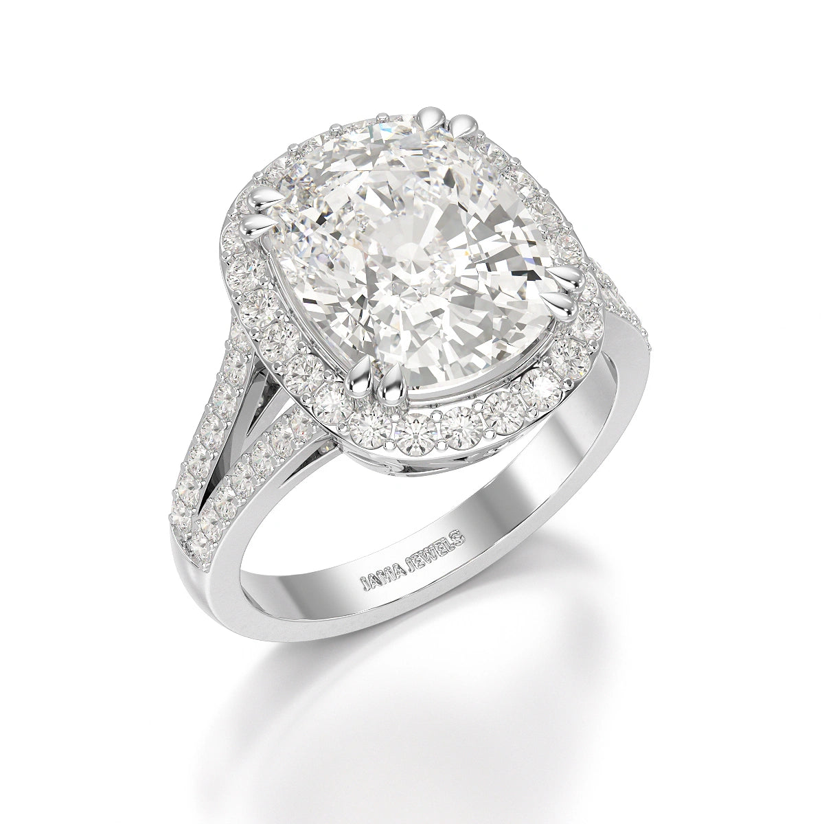 9.77 CT Cushion Cut Halo Lab Diamond Ring