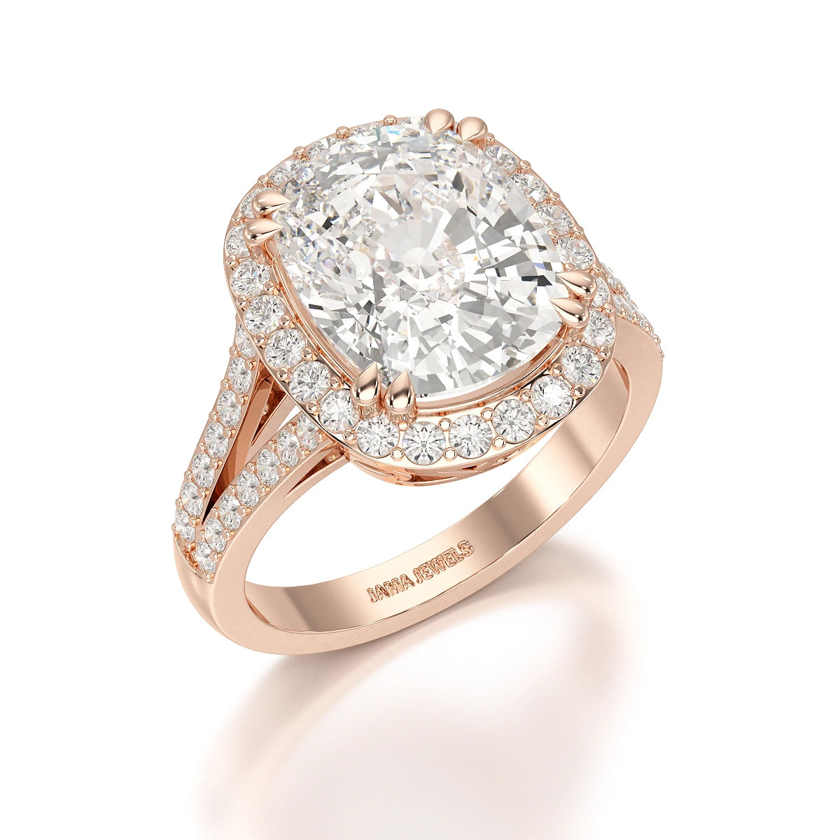 9.77 CT Cushion Cut Halo Lab Diamond Ring