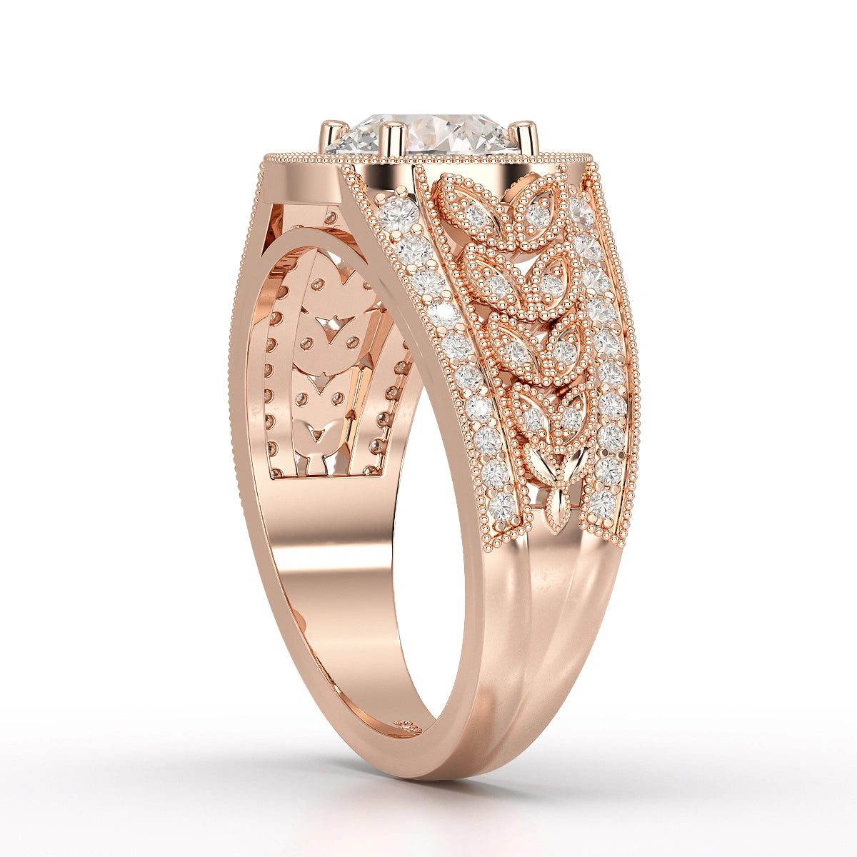 2.03 CT Round Cut Halo Lab Diamond Ring