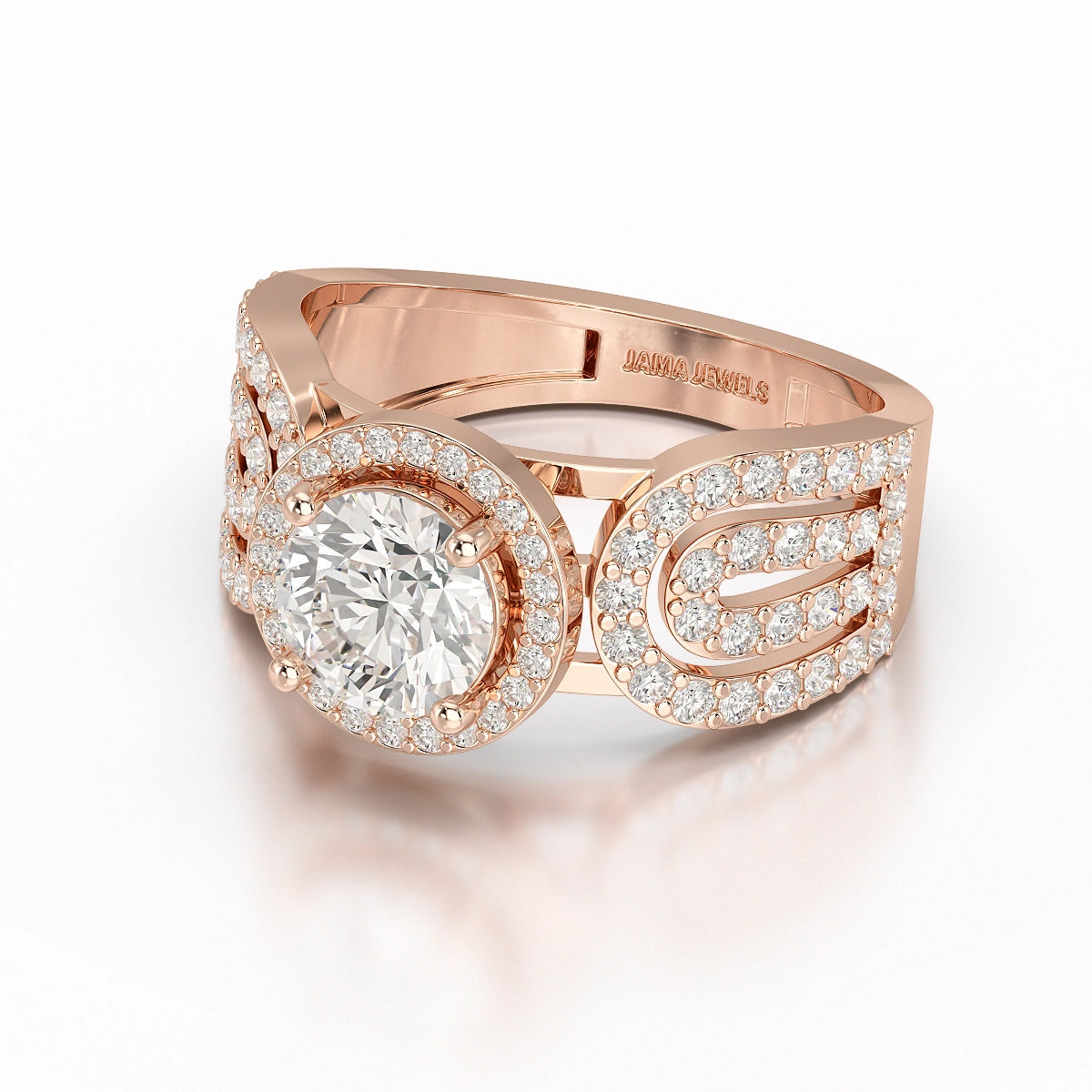 1.72 CT Halo Round Cut Lab Diamond Ring