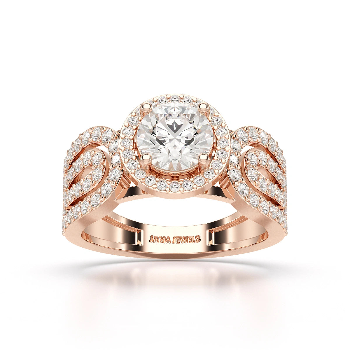 1.72 CT Halo Round Cut Lab Diamond Ring