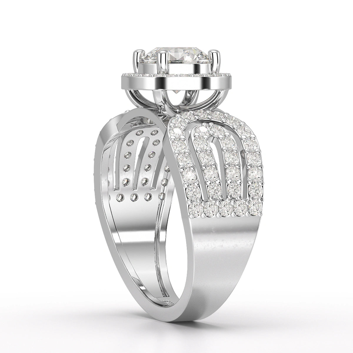 1.72 CT Halo Round Cut Lab Diamond Ring