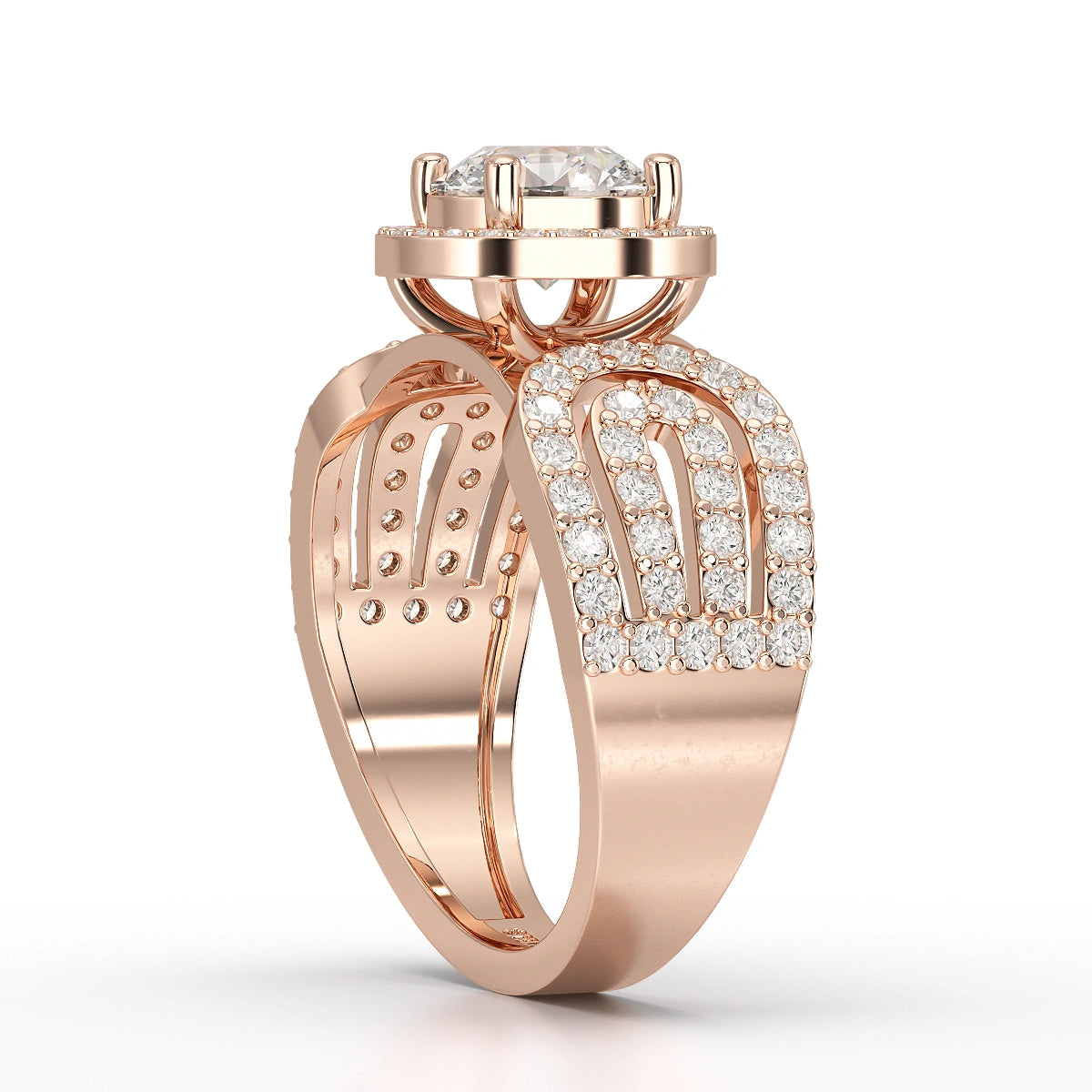 1.72 CT Halo Round Cut Lab Diamond Ring