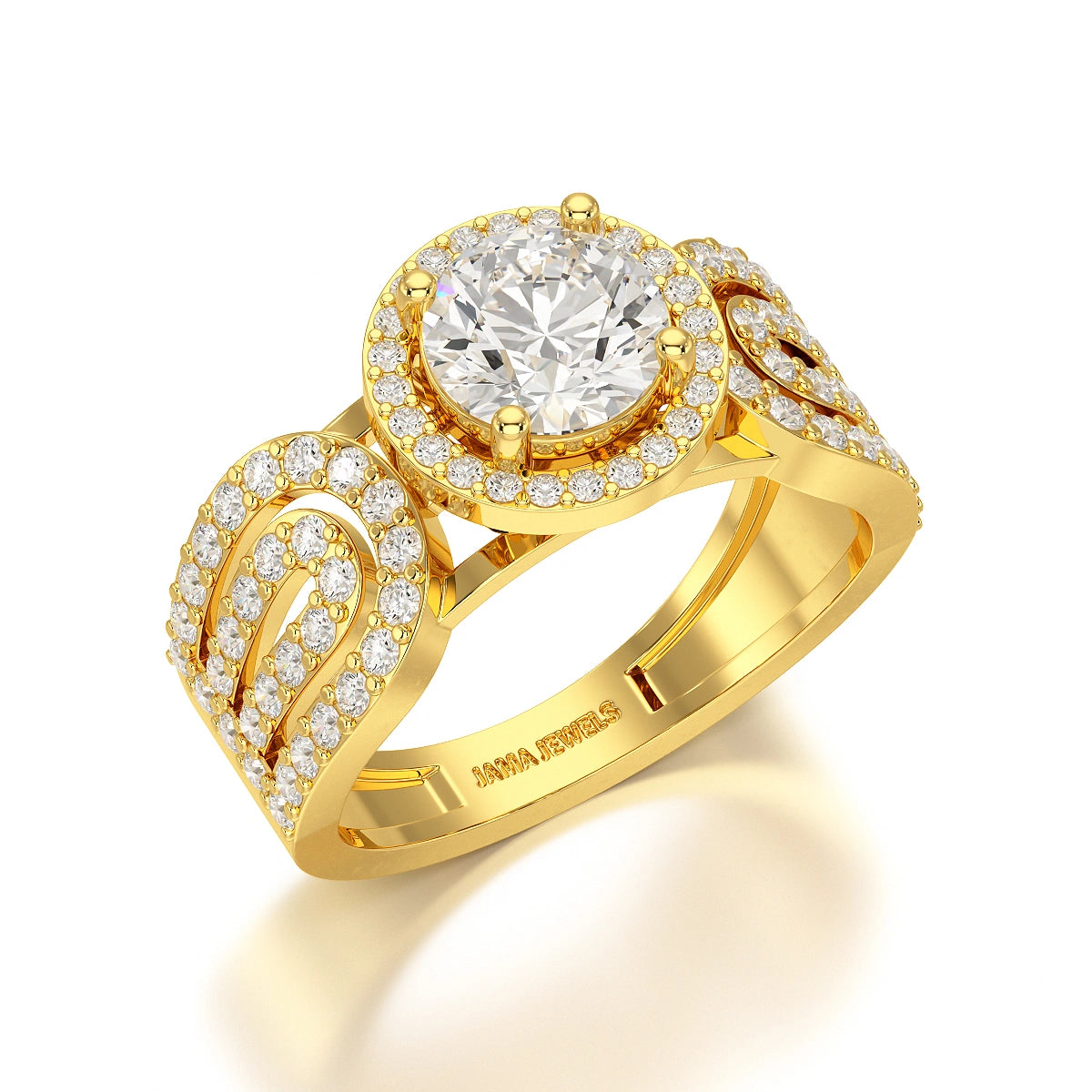 1.72 CT Halo Round Cut Lab Diamond Ring