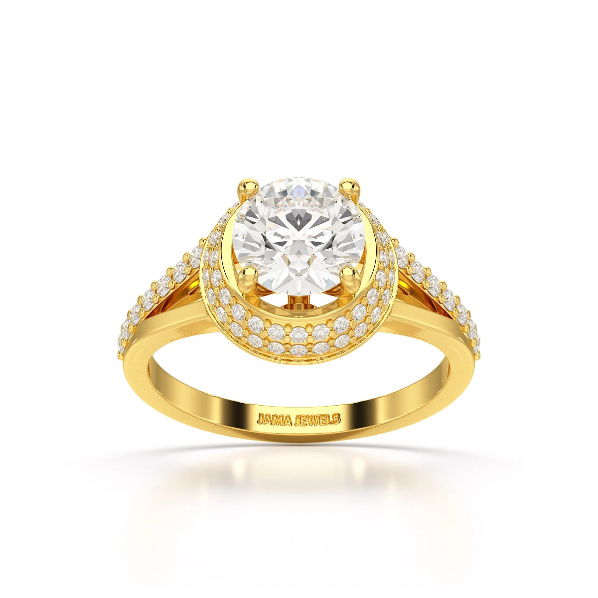 1.71 CT Round Cut Halo Lab Diamond Ring