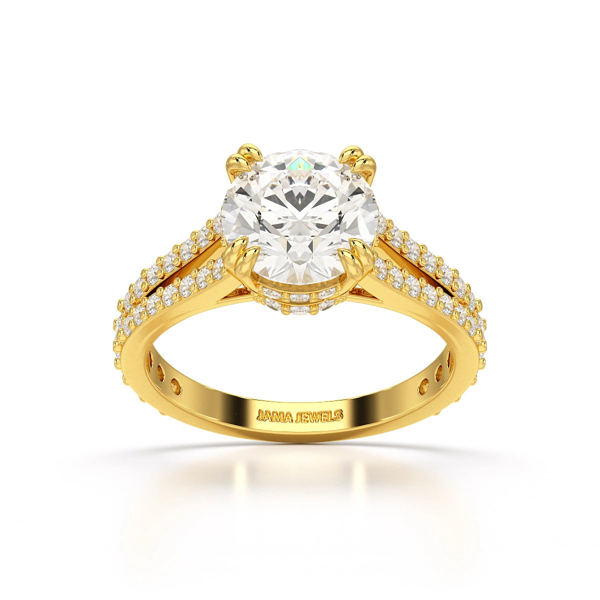2.65 CT Round Cut Hidden Halo Lab Diamond Ring