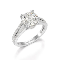 2.65 CT Round Cut Hidden Halo Lab Diamond Ring