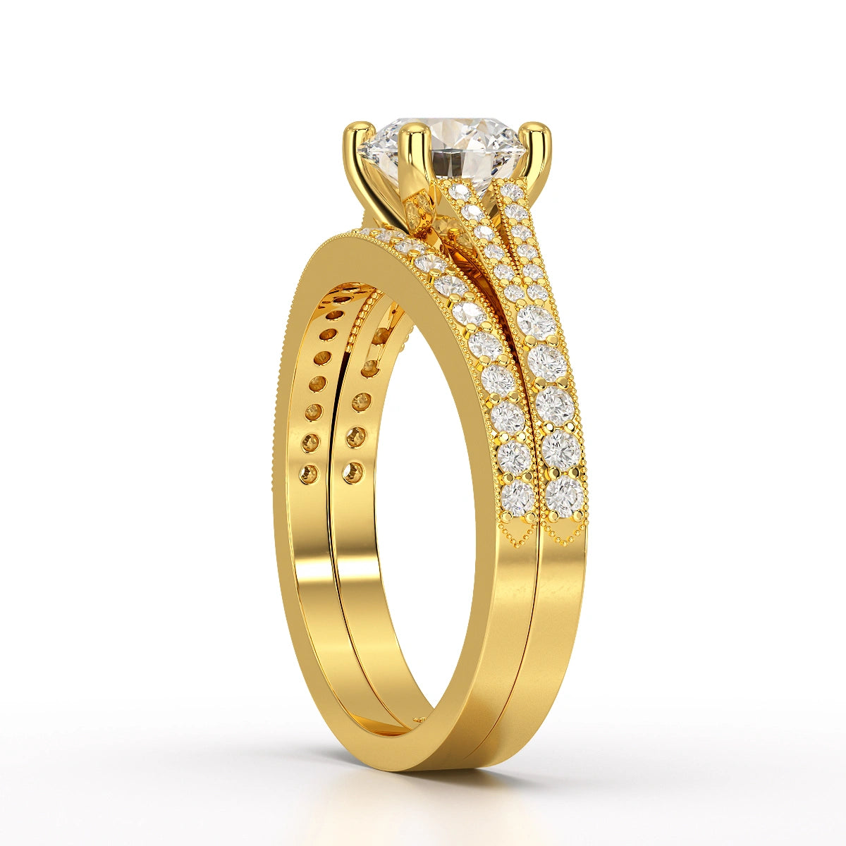 1.45 CT Round Cut Layered Lab Diamond Ring