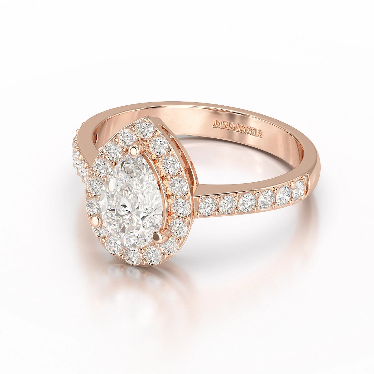 2.24 CT Pear Cut Halo Lab Diamond Ring