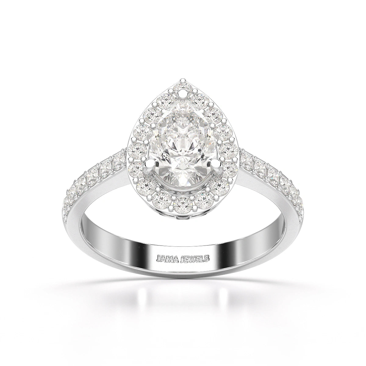 2.24 CT Pear Cut Halo Lab Diamond Ring
