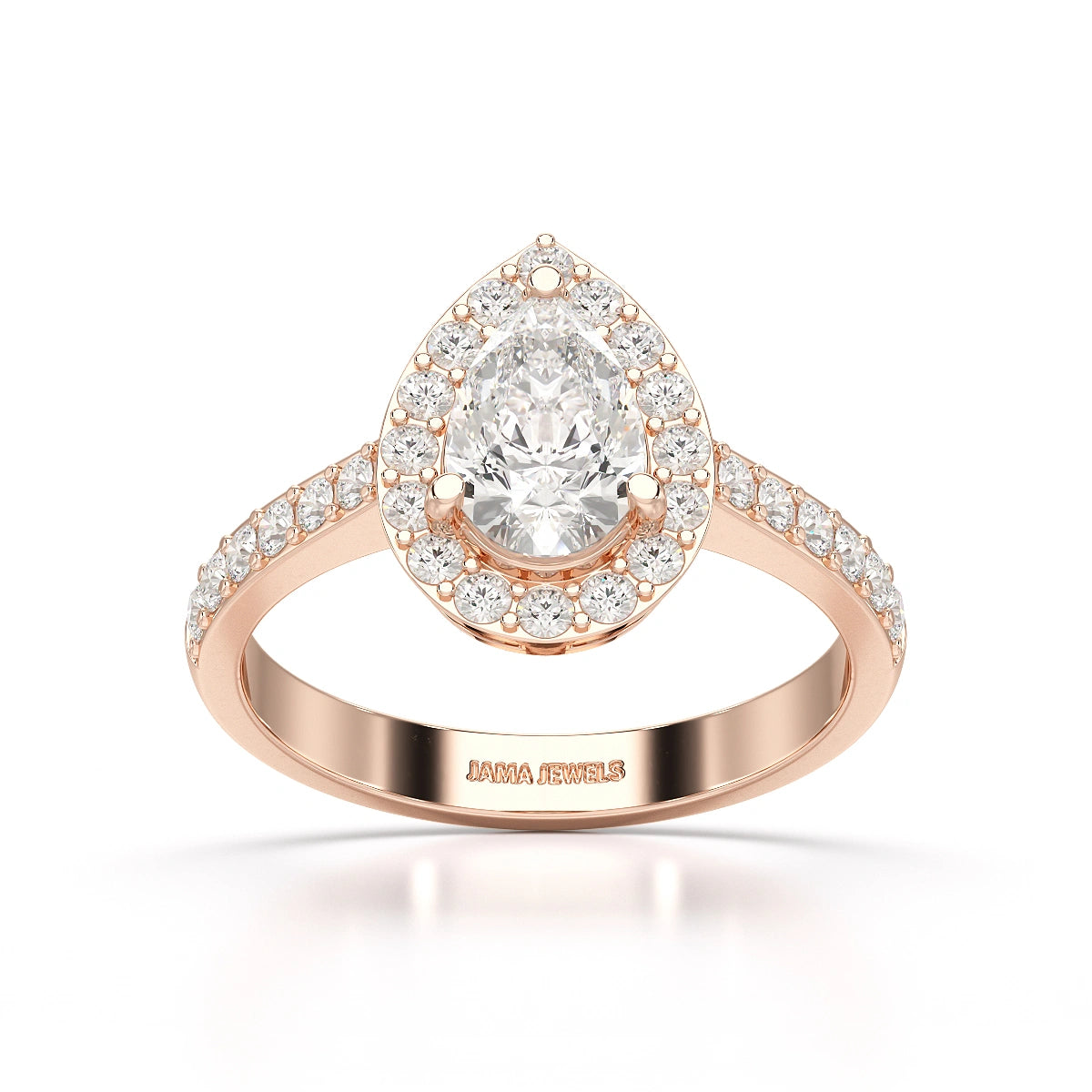 2.24 CT Pear Cut Halo Lab Diamond Ring