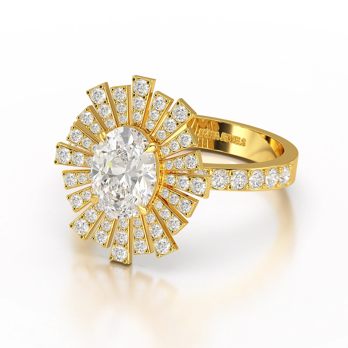 1.93 CT Oval Cut Halo Lab Diamond Ring