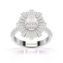 1.93 CT Oval Cut Halo Lab Diamond Ring