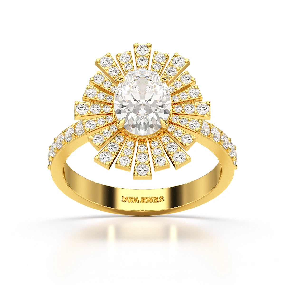 1.93 CT Oval Cut Halo Lab Diamond Ring