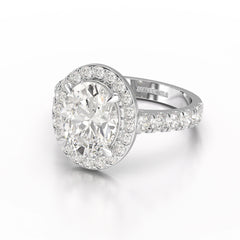 2.9 CT Oval Cut Halo Lab Diamond Ring