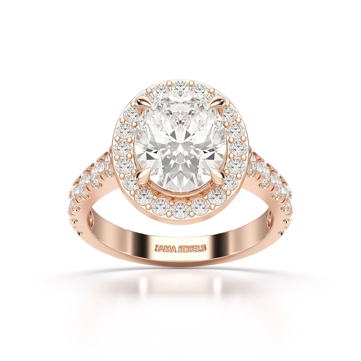 2.9 CT Oval Cut Halo Lab Diamond Ring