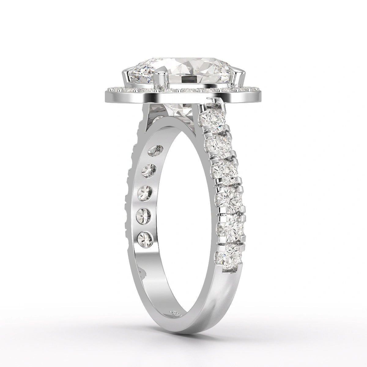 2.9 CT Oval Cut Halo Lab Diamond Ring