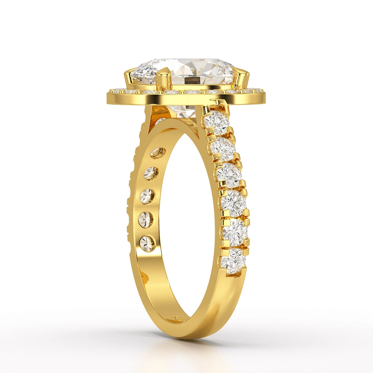 2.9 CT Oval Cut Halo Lab Diamond Ring