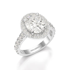 2.9 CT Oval Cut Halo Lab Diamond Ring