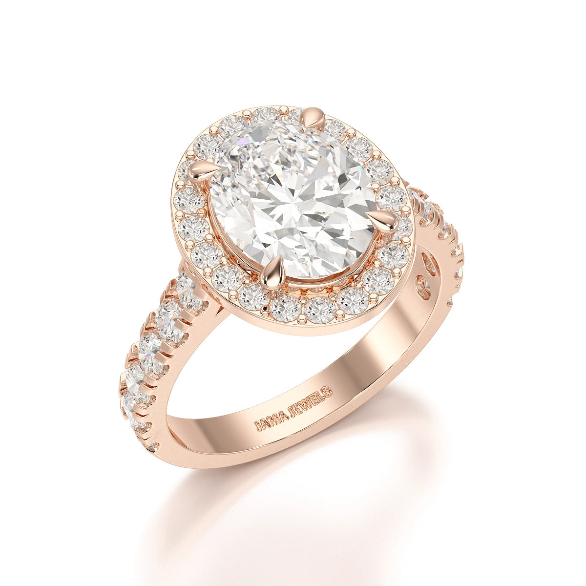 2.9 CT Oval Cut Halo Lab Diamond Ring