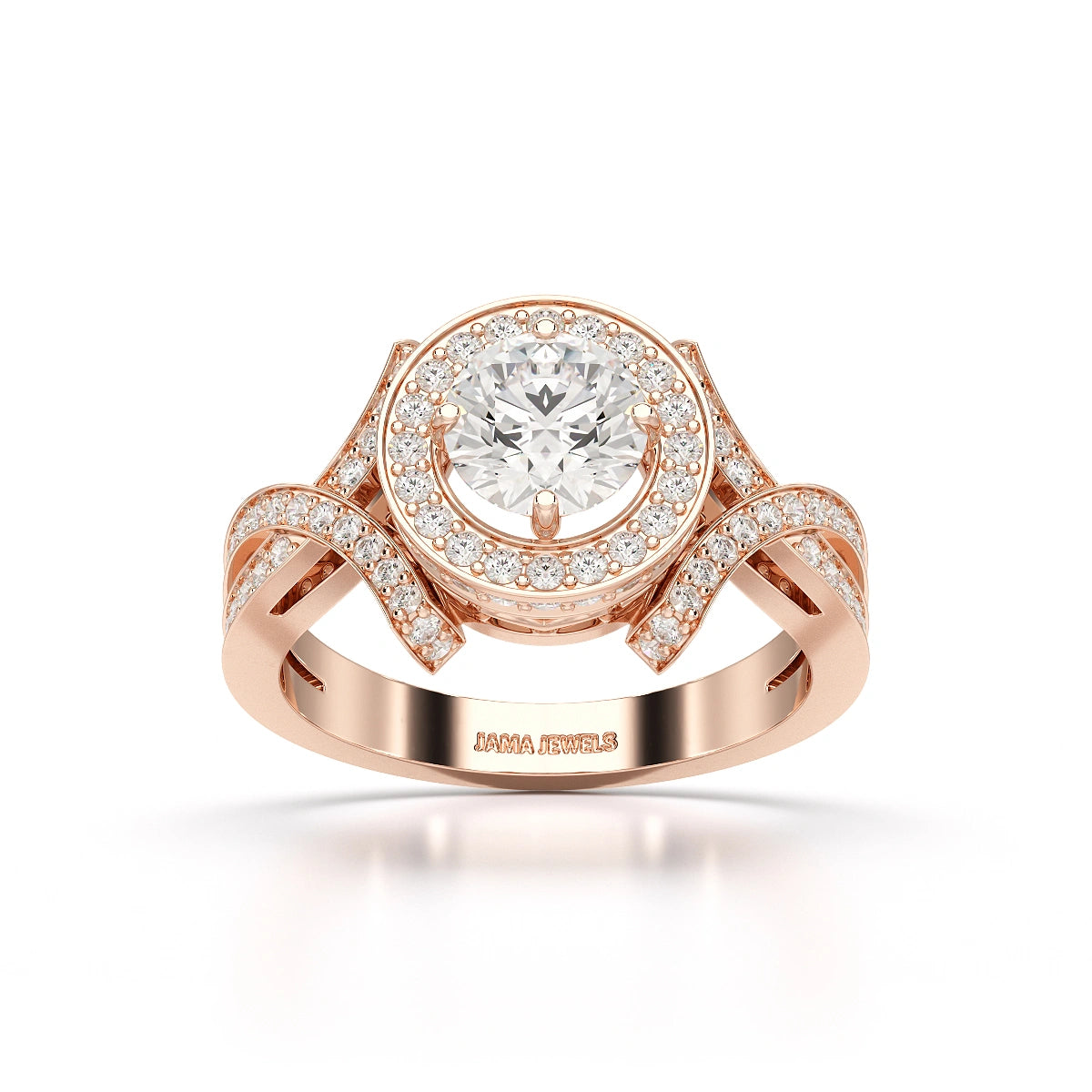 1.9 CT Round Cut Solitaire Halo Lab Diamond Ring