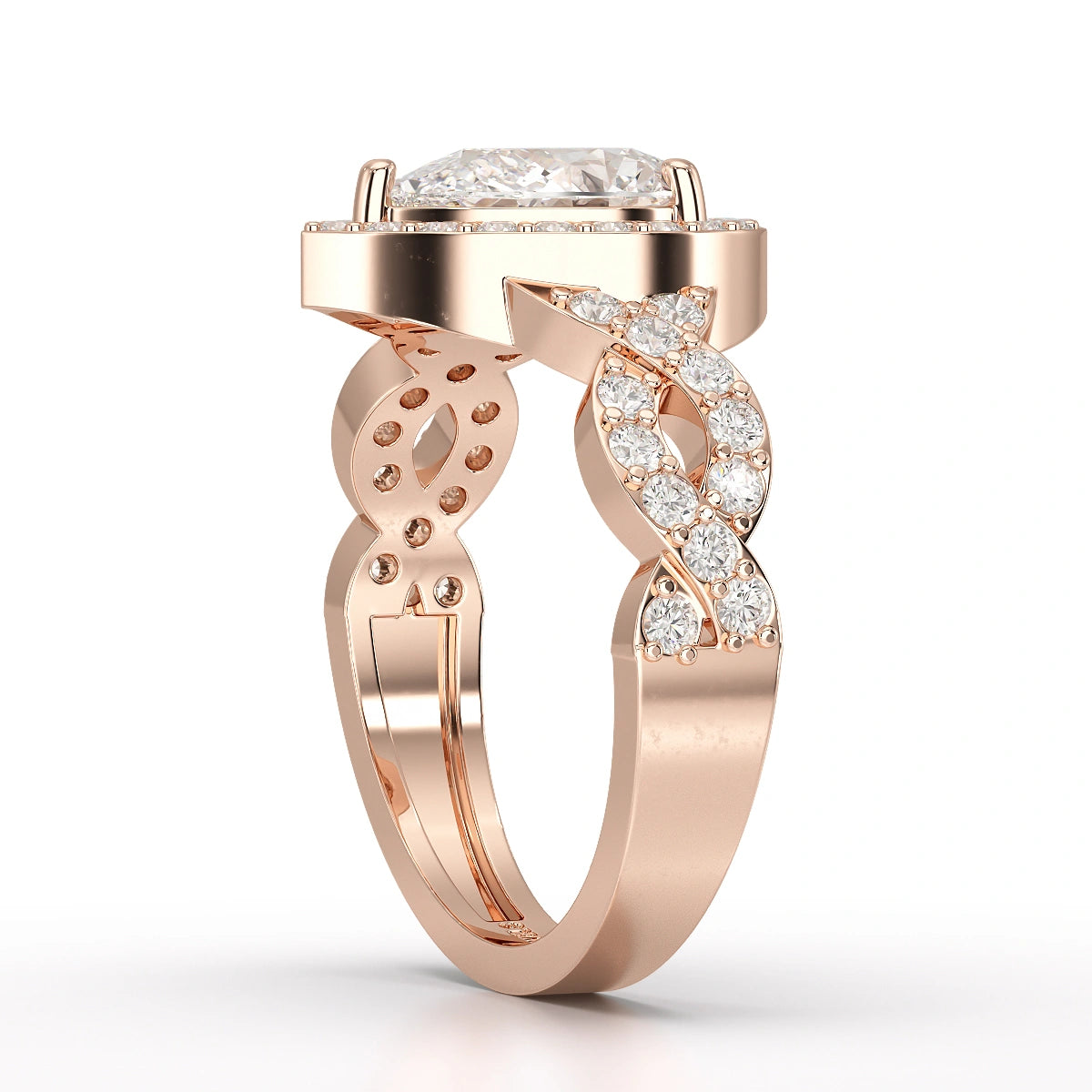 2.04 CT Pear Cut Halo Lab Diamond Ring