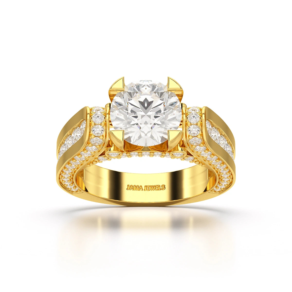 3.4 CT Cushion Cut Solitaire Lab Diamond Ring