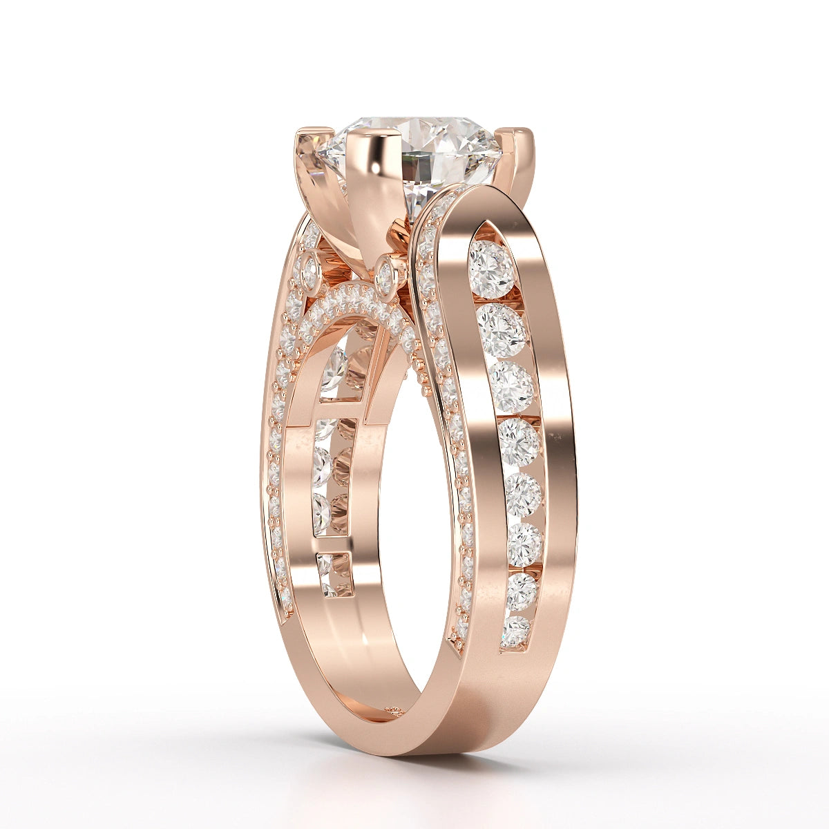 3.4 CT Cushion Cut Solitaire Lab Diamond Ring