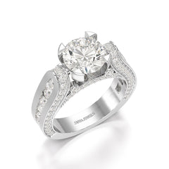 3.4 CT Cushion Cut Solitaire Lab Diamond Ring