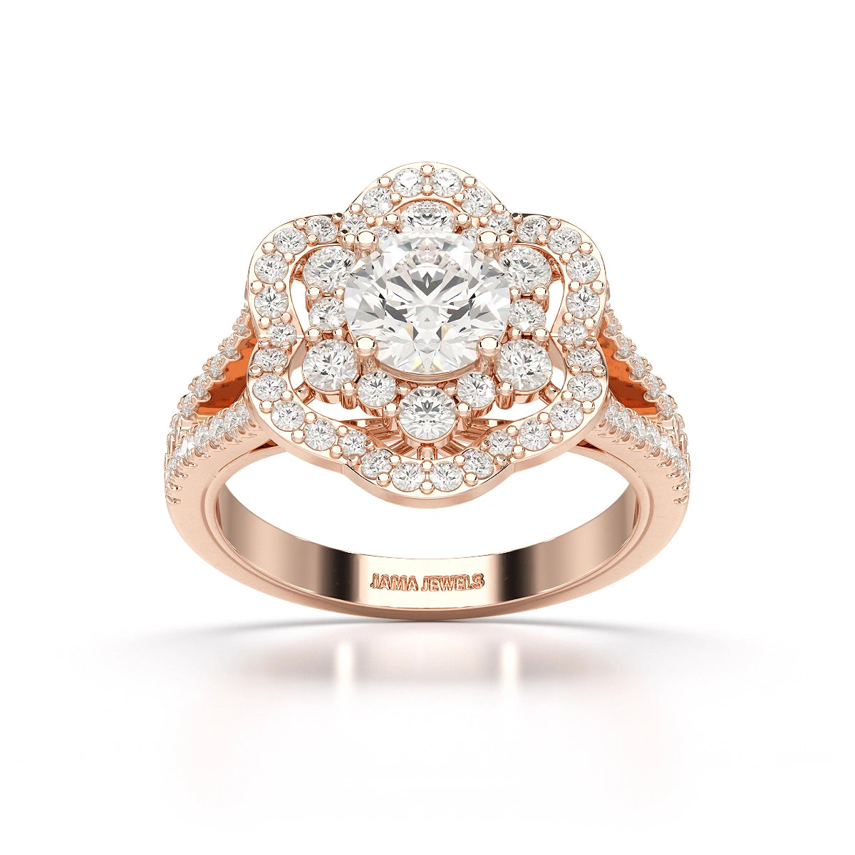 1.92 CT Round Cut Flower Shape Lab Diamond Ring