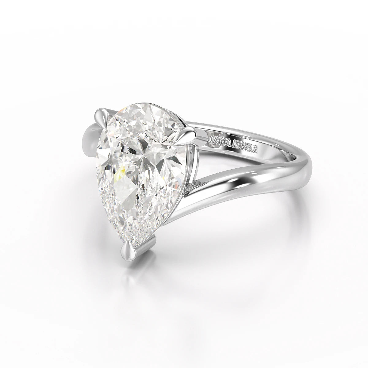3 CT Pear Cut Solitaire Lab Diamond Ring