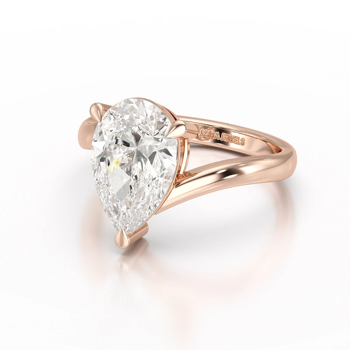 3 CT Pear Cut Solitaire Lab Diamond Ring