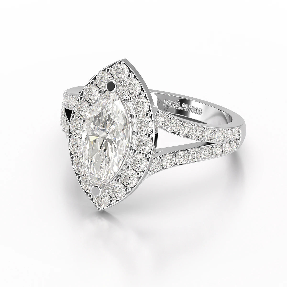 1.83 CT Marquis Cut Halo Lab Diamond Ring