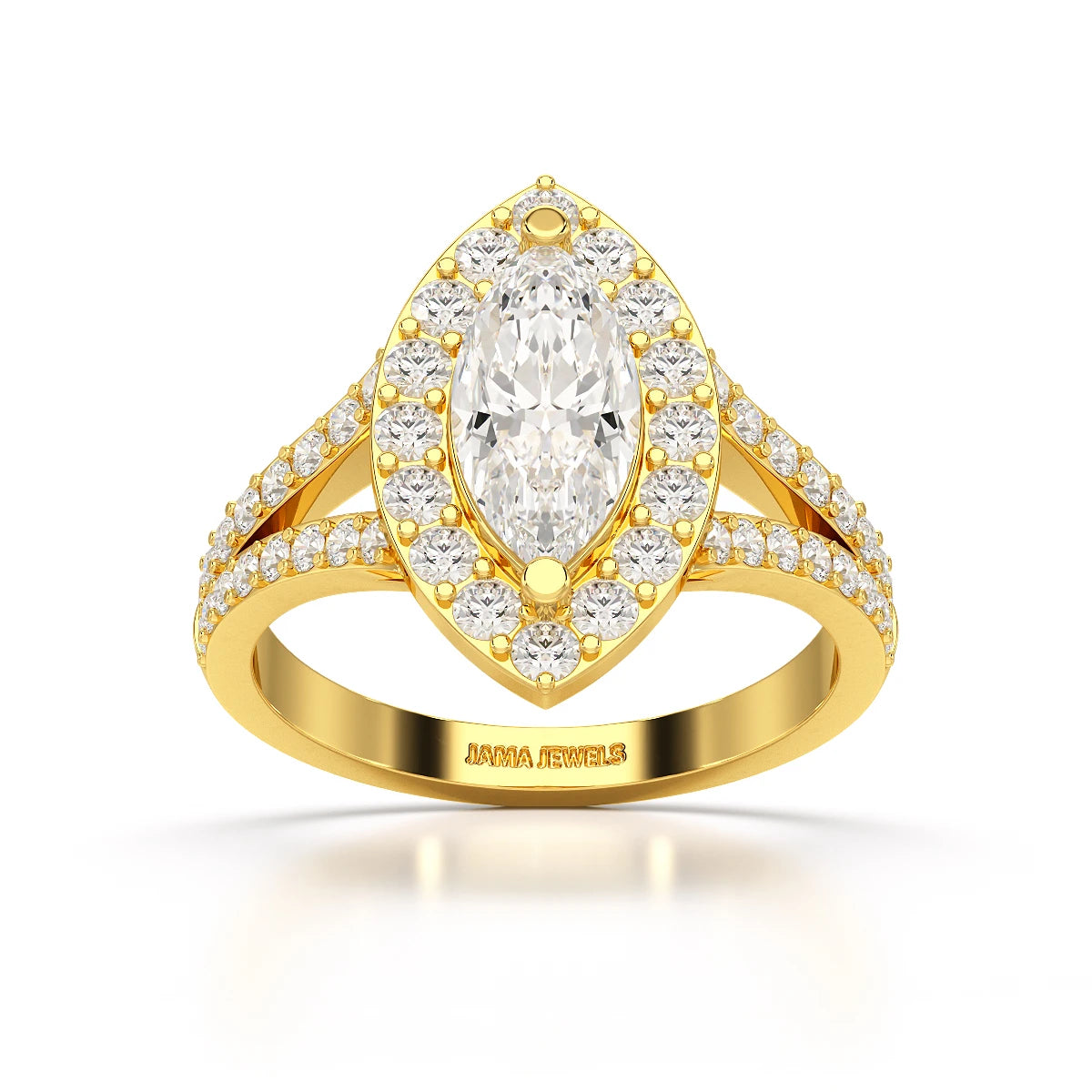 1.83 CT Marquis Cut Halo Lab Diamond Ring