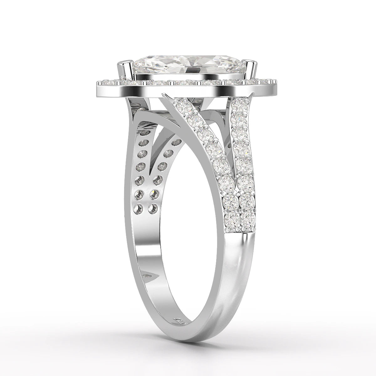 1.83 CT Marquis Cut Halo Lab Diamond Ring