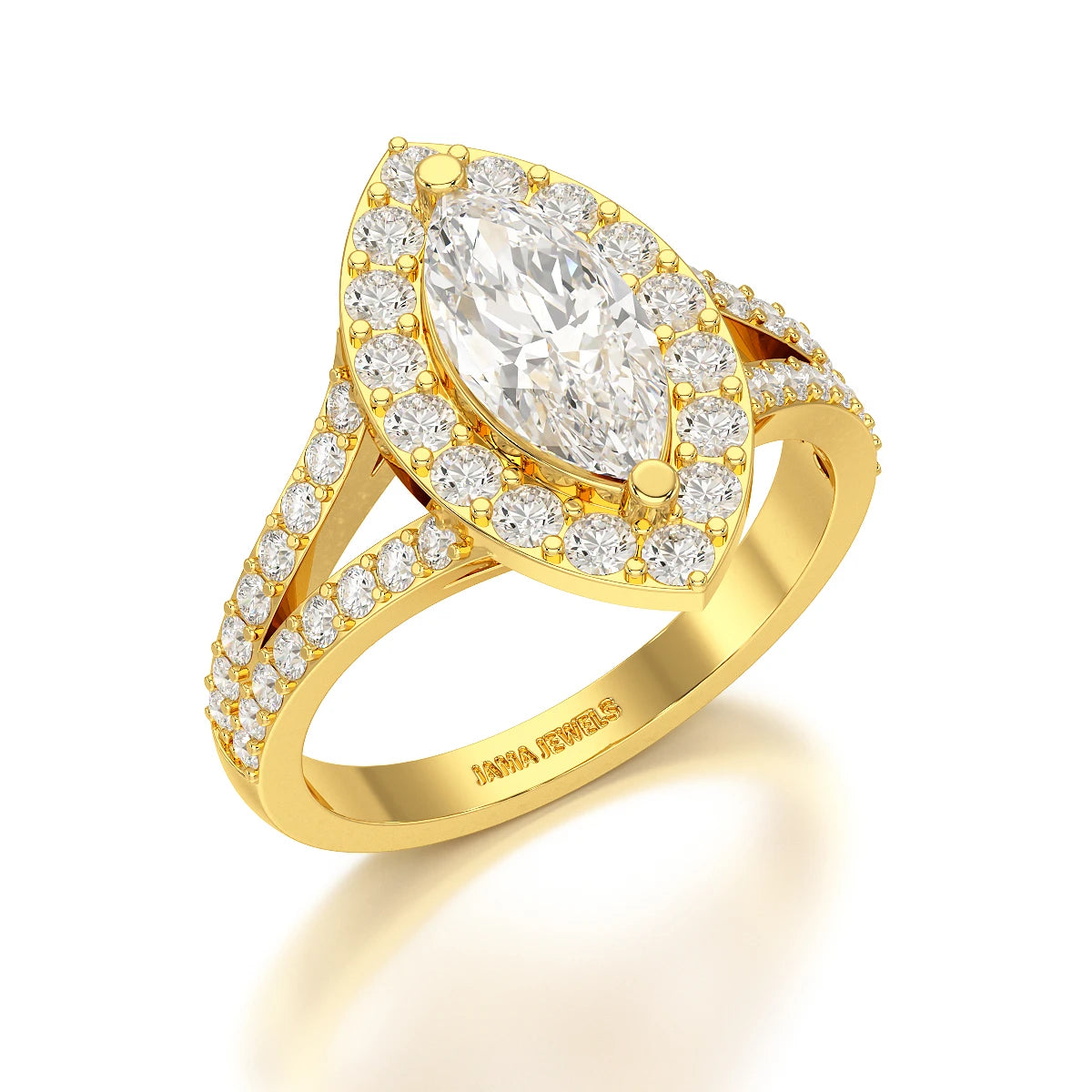 1.83 CT Marquis Cut Halo Lab Diamond Ring