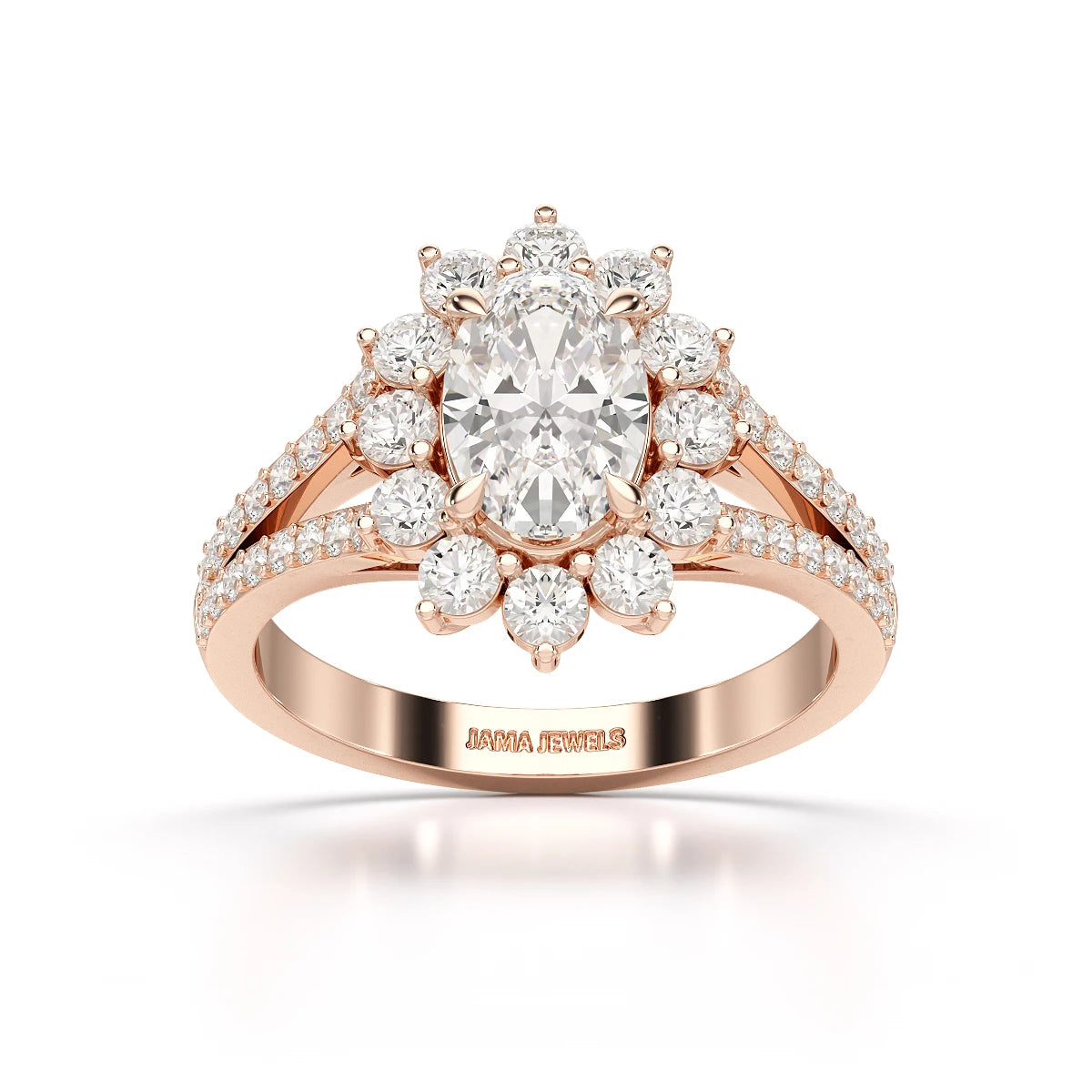 1.94 CT Oval Cut Halo Lab Diamond Ring