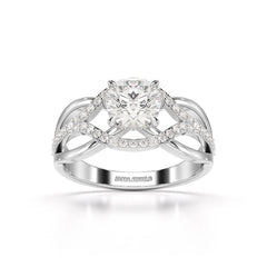 1.35 CT Layered Round Cut Lab Diamond Ring