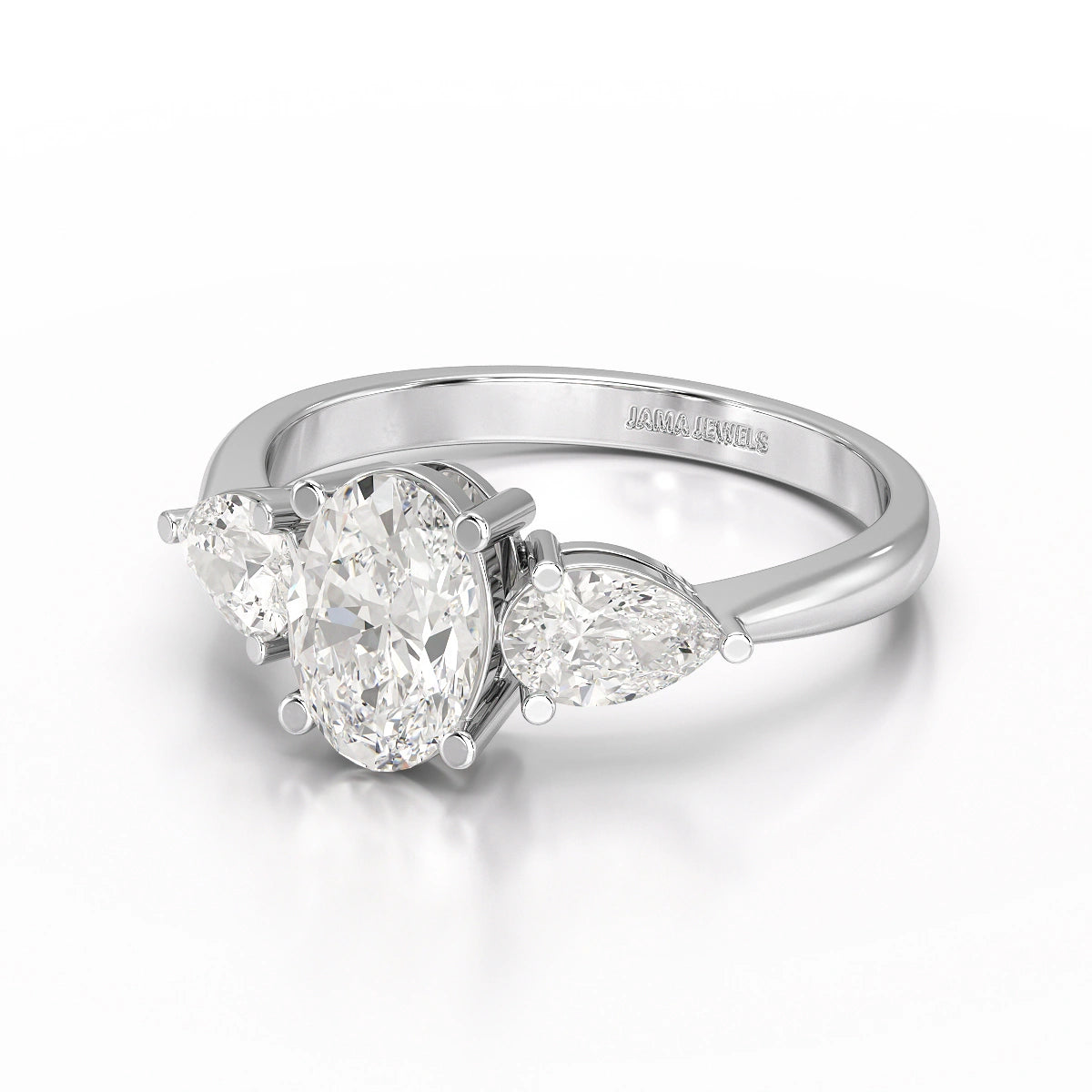2.1 CT Oval Cut Three Stone Lab Diamond Ring