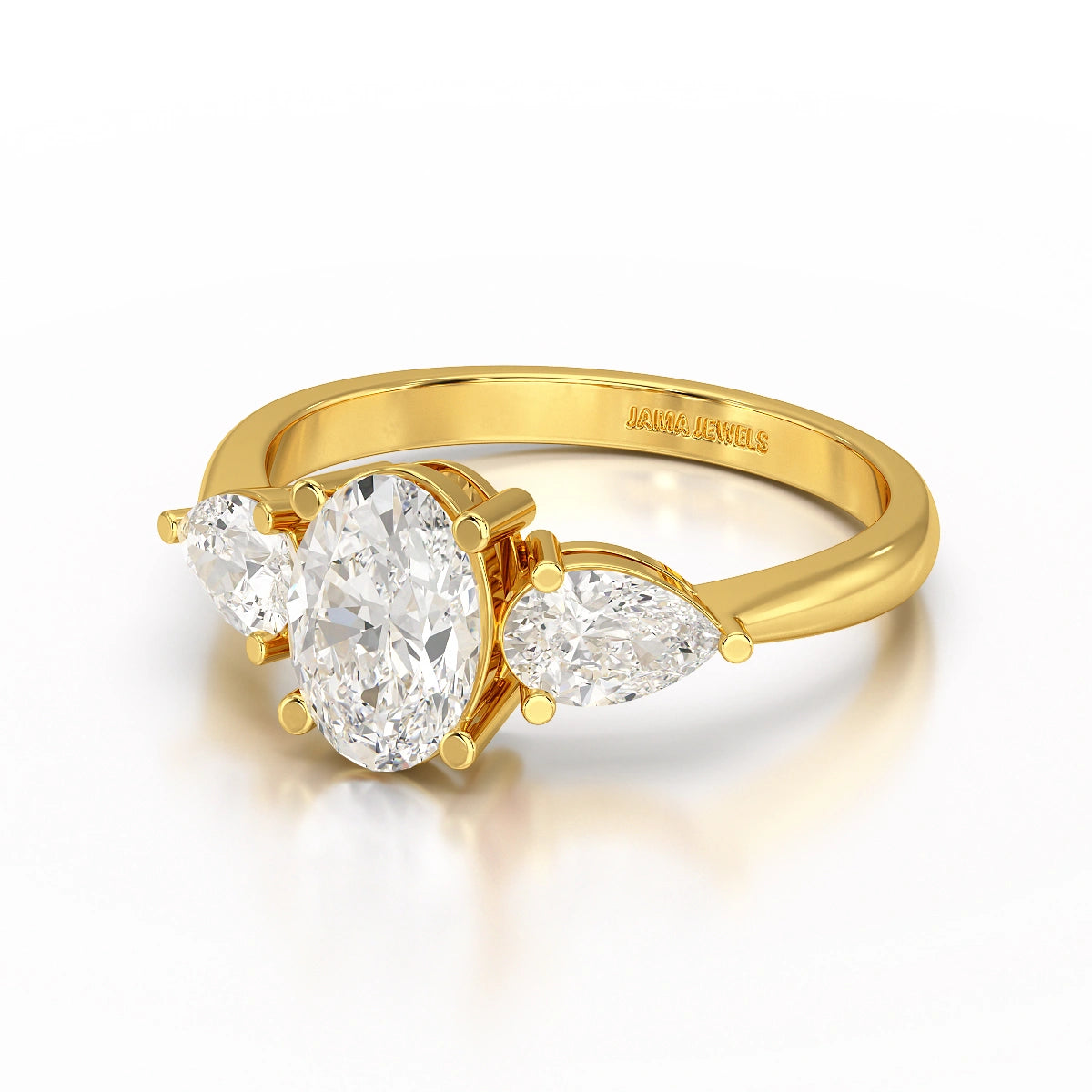 2.1 CT Oval Cut Three Stone Lab Diamond Ring