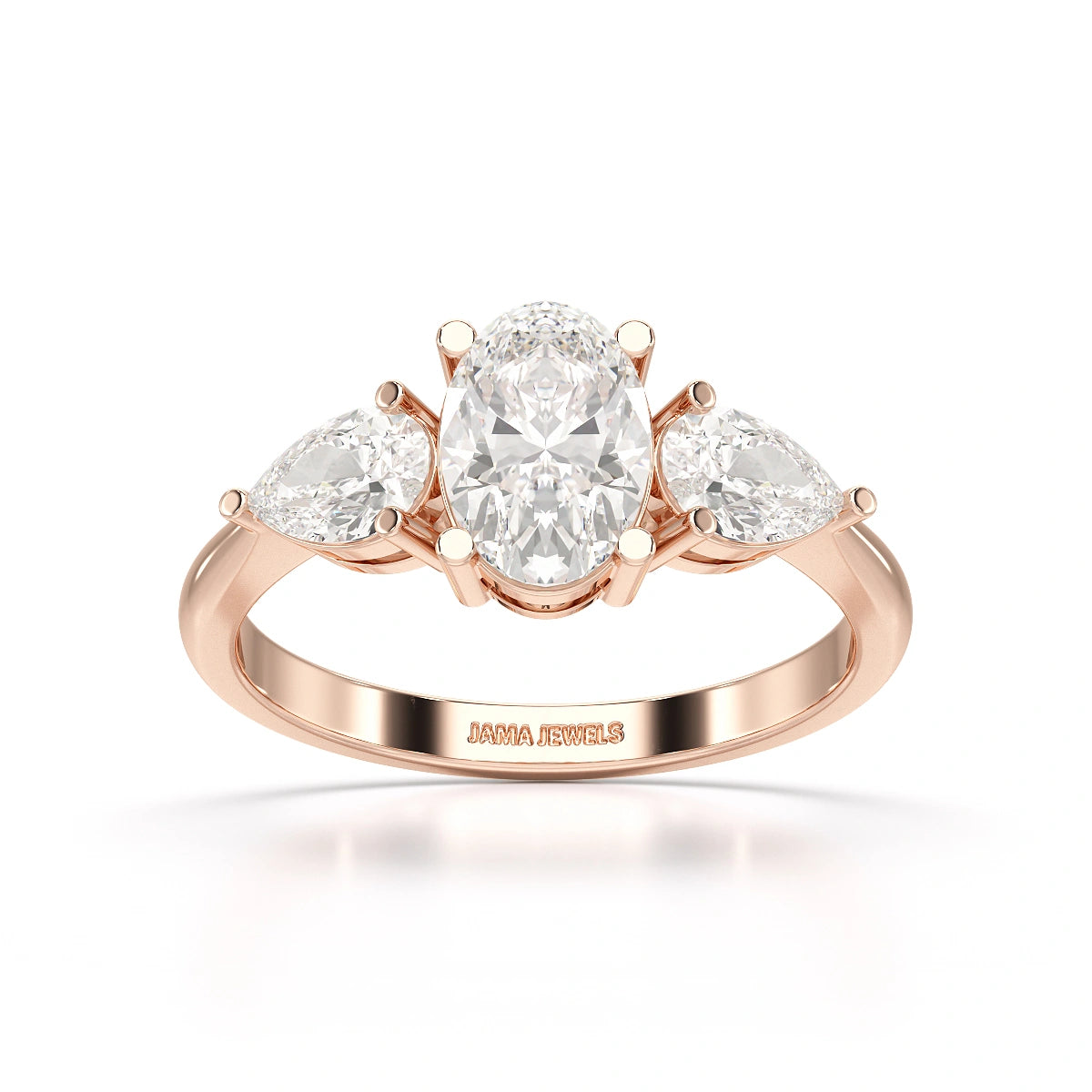 2.1 CT Oval Cut Three Stone Lab Diamond Ring