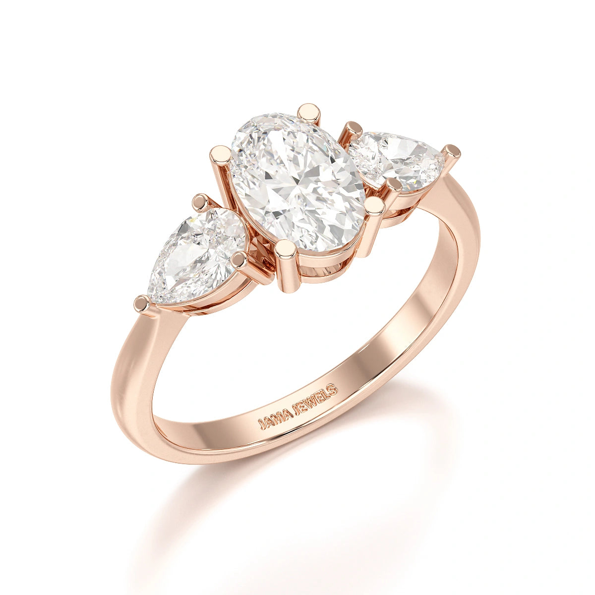 2.1 CT Oval Cut Three Stone Lab Diamond Ring