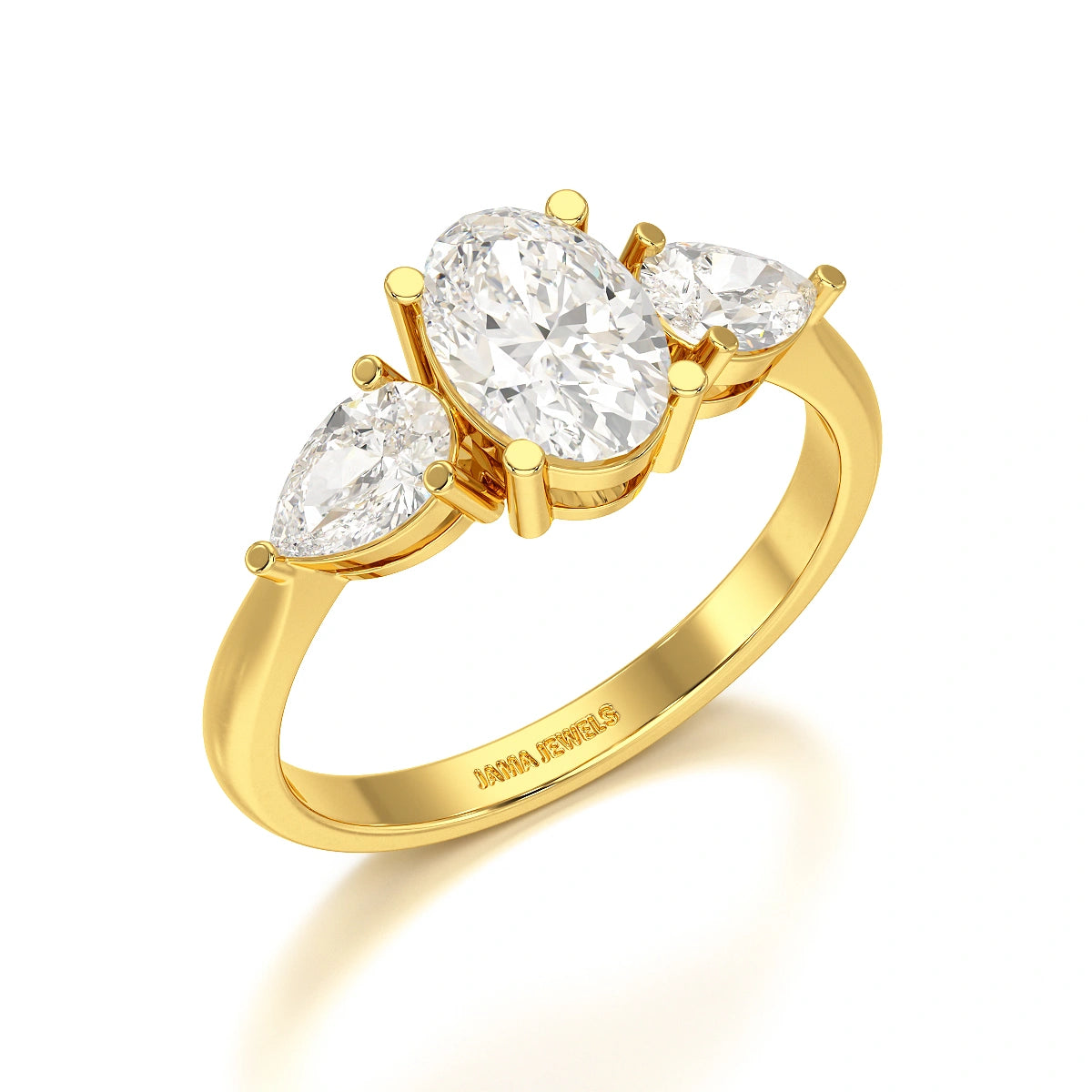 2.1 CT Oval Cut Three Stone Lab Diamond Ring