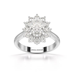 2.12 CT Oval Cut Halo Lab Diamond Ring