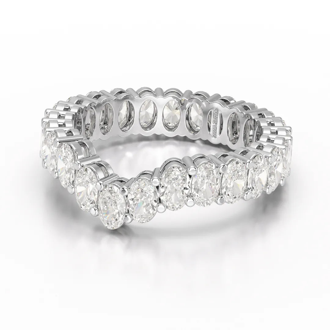 2.5 CT Oval Cut Eternity Lab Diamond Ring
