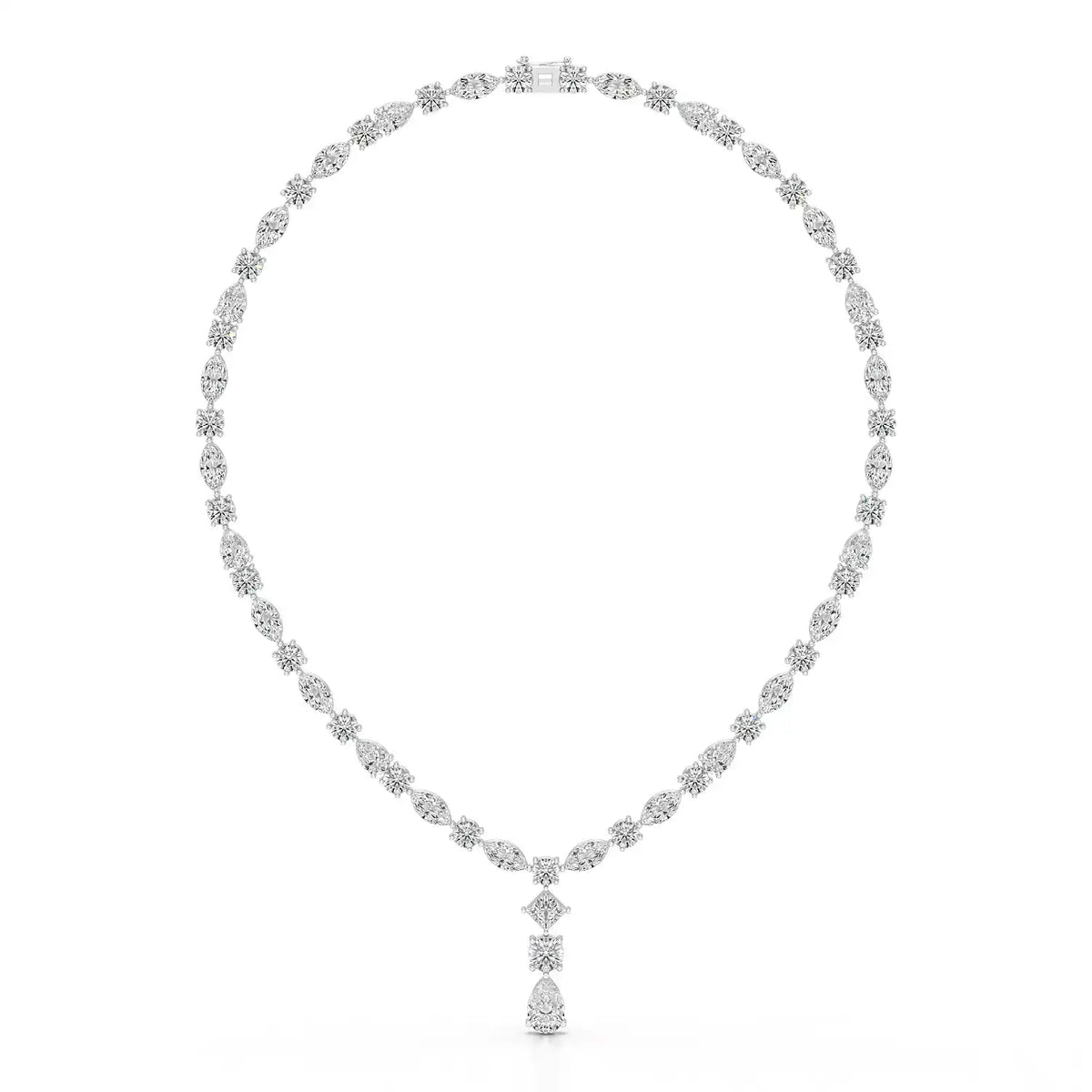 36.46 CT Lab Diamond Round Marquise Necklace