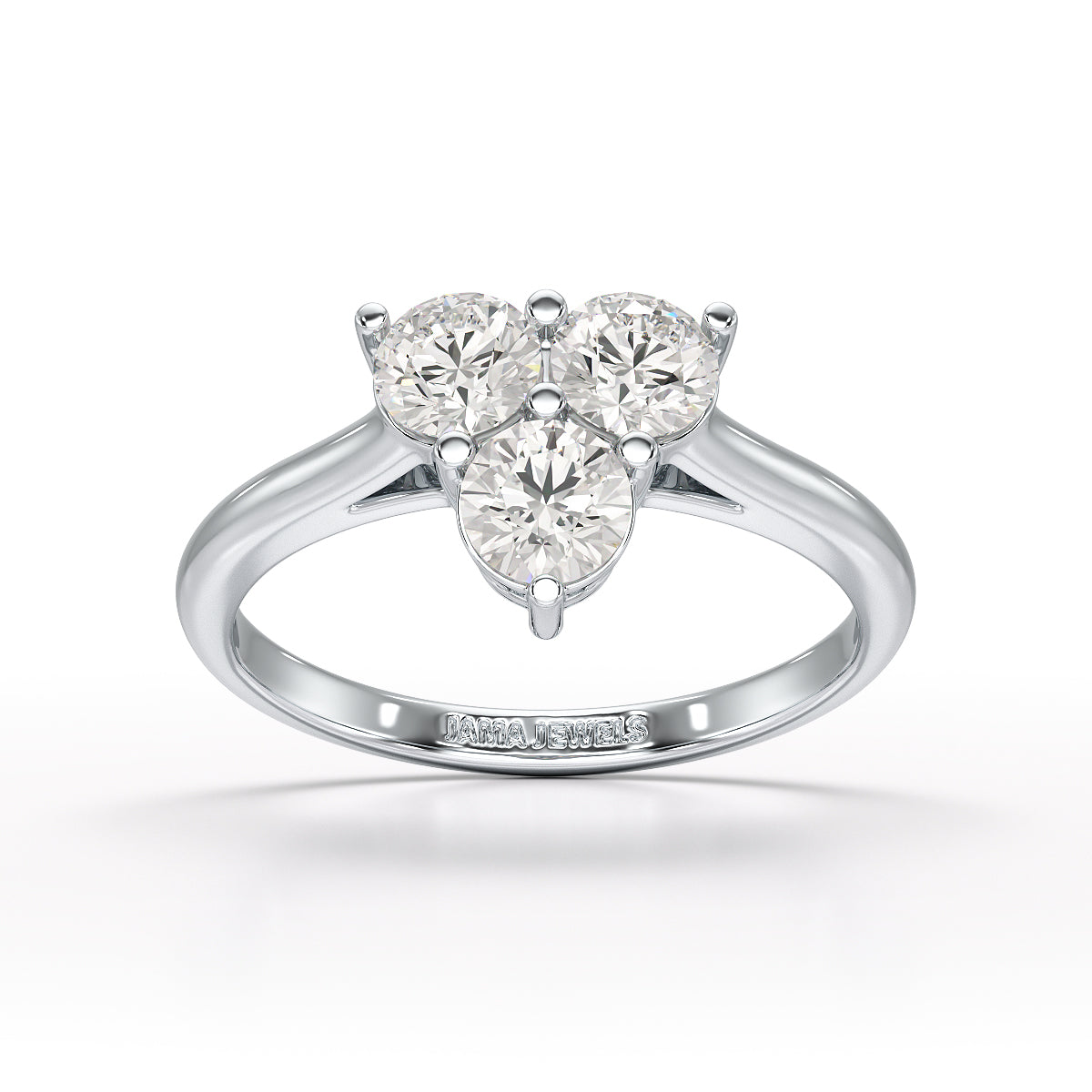 3 Stone Triangle Cut 1.03 CT Lab Diamond Engagement Ring - Jama Jewels 