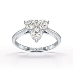 3 Stone Triangle Cut 1.03 CT Lab Diamond Engagement Ring - Jama Jewels 