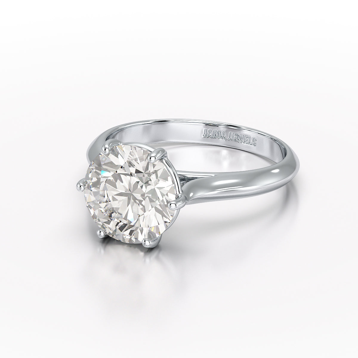 3 CT Solitaire Engagement Lab Grown Diamond Ring - Jama Jewels 